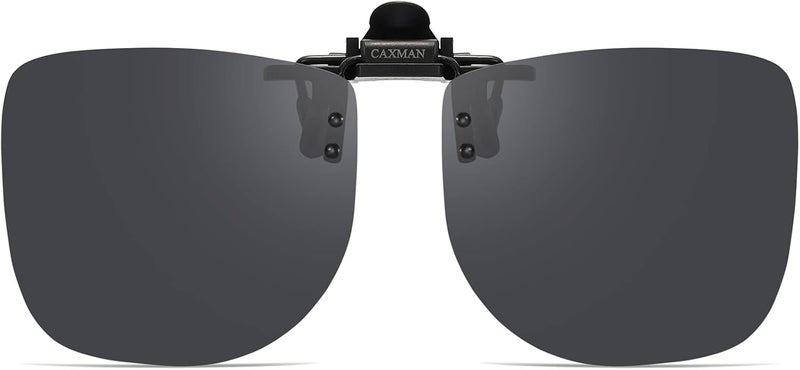 CAXMAN Polarized Clip-on Flip Up Metal Clip Rimless Sunglasses for Prescription Glasses - Image 1