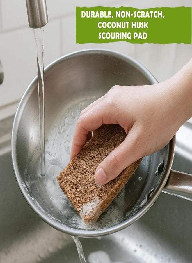 Kaidaa Natural Kitchen Sponges | 100% Coconut Coir Scrubber Sponge for Dishwashing | Eco Friendly, Non Toxic & Biodegradable Cleaning Sponges for Kitchen | Long-Lasting Dish Scrub Pads (5) - Image 3