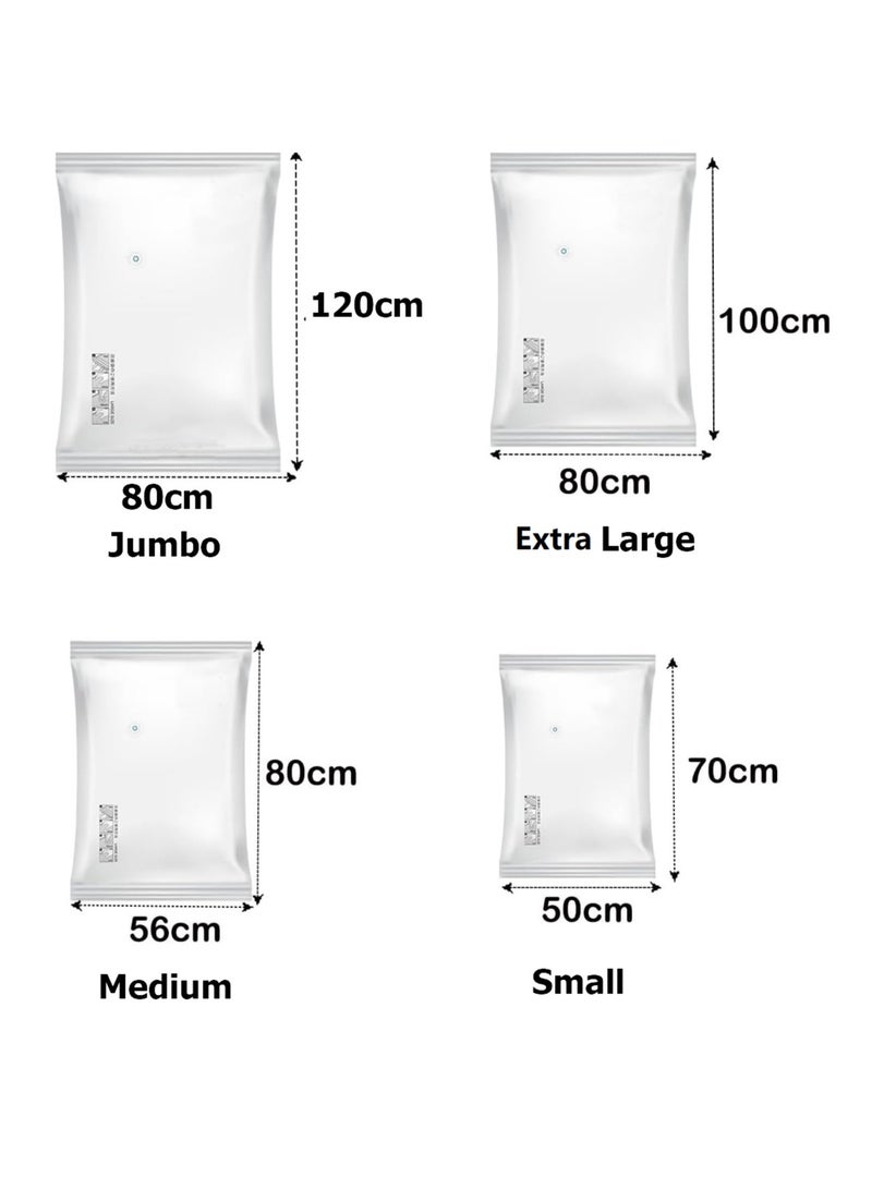 Vacuum Storage Bags with Hand Pump, Space Saver Bags,Vacuum Sealed Bags for Clothes,Comforters, Blankets and Bedding,7-Pieces (1 Jumbo, 2 Extra Large, 2 Medium, 2 Small)  - Image 2