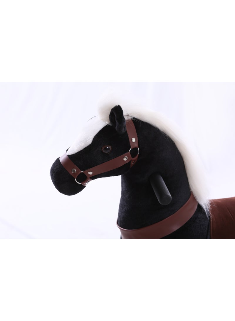 Black Pony Horse Rideamal Ride-On Cycle Toy For Kids – Mechanical Plush Ride-On With Handlebar Steering, No Battery, Indoor & Outdoor Use, Age 3+ - Image 4