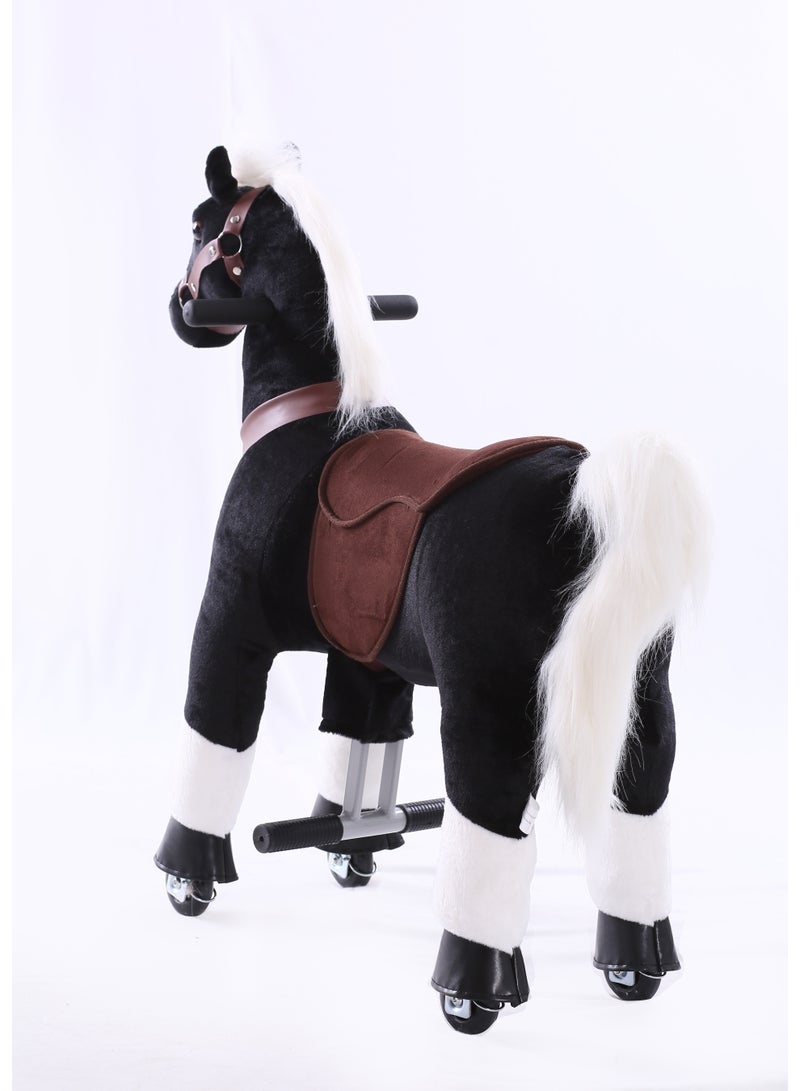 Black Pony Horse Rideamal Ride-On Cycle Toy For Kids – Mechanical Plush Ride-On With Handlebar Steering, No Battery, Indoor & Outdoor Use, Age 3+ - Image 3