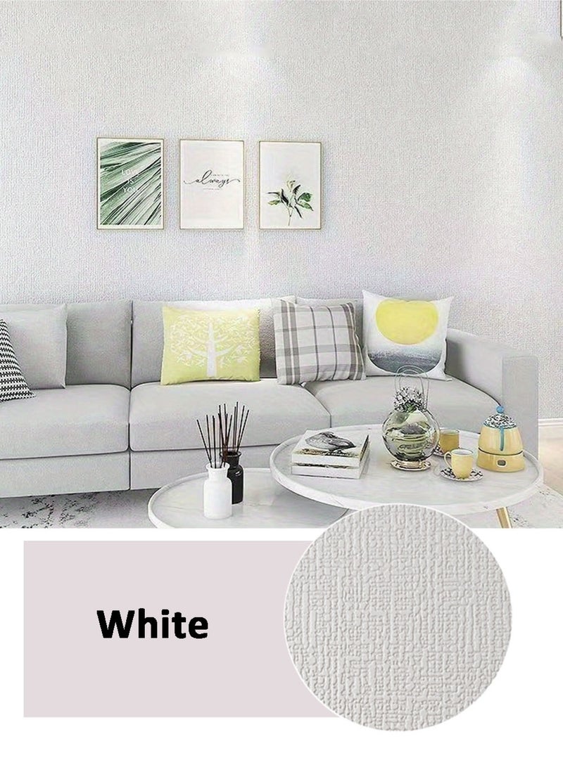 EzzySo ورق جدران ثلاثي الأبعاد 10م ورق جدران لفة واحدة ذاتية اللصق مقاوم للماء ورق جدران سميك ملصق تغطية الجدران للاستخدام الداخلي في المطبخ والسقف والجدران عازل للرطوبة وعازل للصوت لوح جدران أبيض 10م × 50سم × 2مم - Image 3