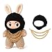 VVQUI Clothes for LABUBU 17cm Doll NO Doll Outfit for LABUBU Black Head Cover ThreeLayer Gold Necklace Funny Outfits Accessories for Unique Style - Image 3