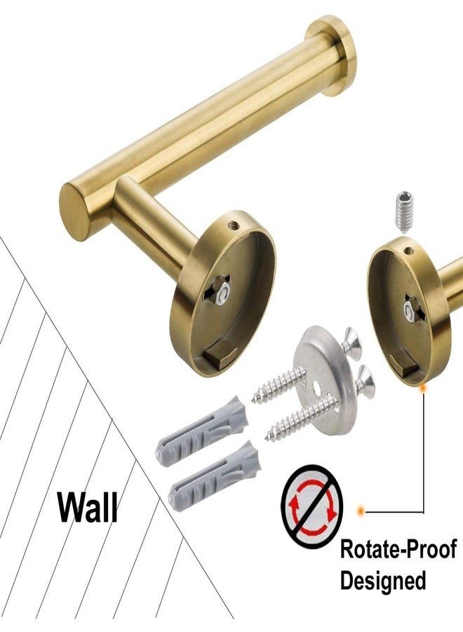 Nolimas Gold Toilet Paper Holder SUS304 Stainless Steel Half Open Round Wall Mounted Anti Rust Bathroom Hotel 5 inch TP Holder Kitchen Washroom Brushed PVD Zirconium Gold Tissue Roll Dispenser - Image 5