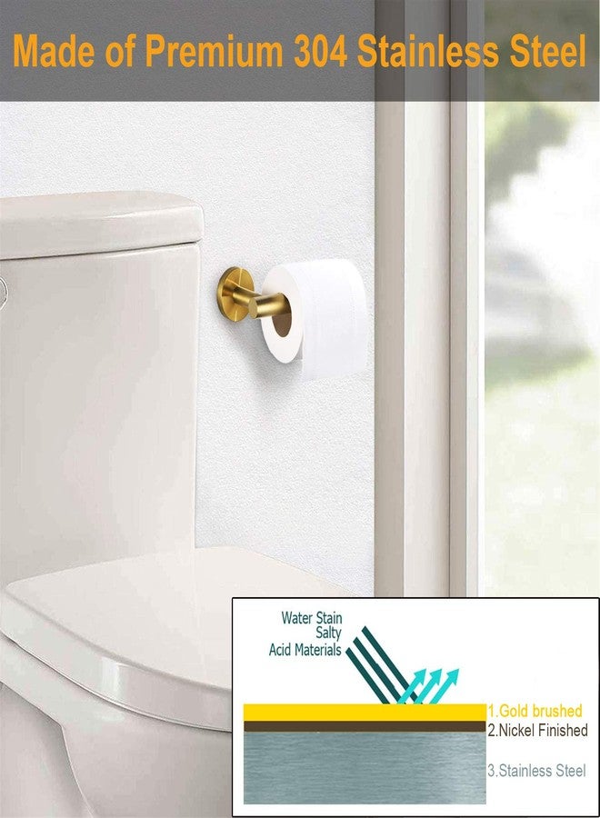 Nolimas Gold Toilet Paper Holder SUS304 Stainless Steel Half Open Round Wall Mounted Anti Rust Bathroom Hotel 5 inch TP Holder Kitchen Washroom Brushed PVD Zirconium Gold Tissue Roll Dispenser - Image 3