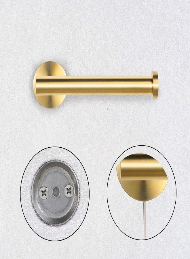 Nolimas Gold Toilet Paper Holder SUS304 Stainless Steel Half Open Round Wall Mounted Anti Rust Bathroom Hotel 5 inch TP Holder Kitchen Washroom Brushed PVD Zirconium Gold Tissue Roll Dispenser - Image 4
