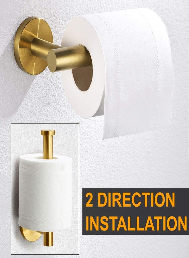 Nolimas Gold Toilet Paper Holder SUS304 Stainless Steel Half Open Round Wall Mounted Anti Rust Bathroom Hotel 5 inch TP Holder Kitchen Washroom Brushed PVD Zirconium Gold Tissue Roll Dispenser - Image 2