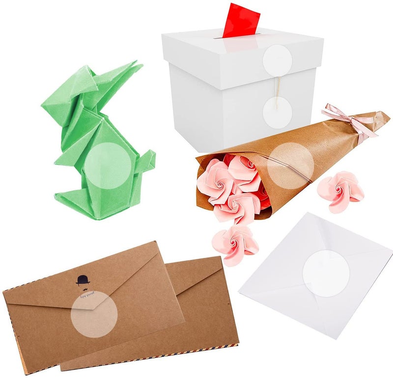 SMARSTICKER Super Gloss Clear Transparent Retail Package Envelope Seals 2" Christmas Round Circle Crystal Clear Dot Mail Wafer Seals Stickers Labels Envelope Tab Sealer 500/Pack - Image 5