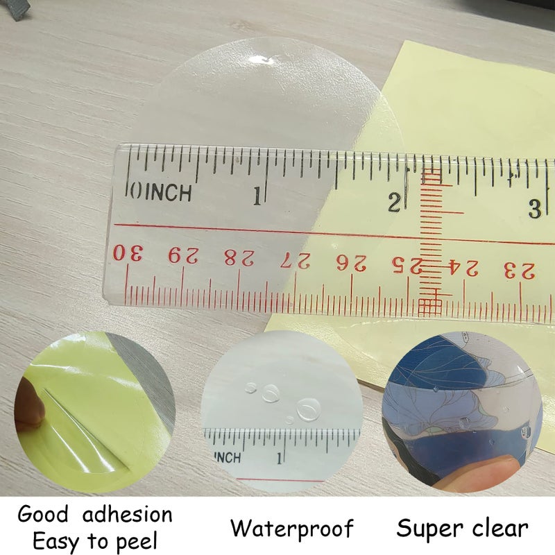 SMARSTICKER Super Gloss Clear Transparent Retail Package Envelope Seals 2" Christmas Round Circle Crystal Clear Dot Mail Wafer Seals Stickers Labels Envelope Tab Sealer 500/Pack - Image 3