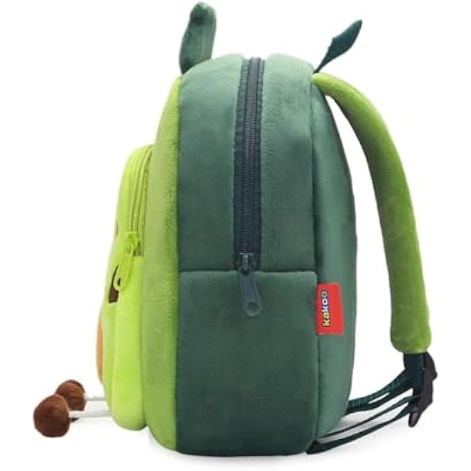 KAKOO Cute Toddler Backpack Toddler Bag Plush Animal Cartoon Mini Travel Bag for Baby Girl Boy 26 YearsGreen Avocado - Image 2