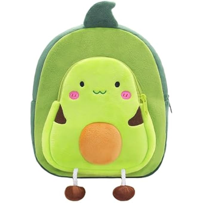 KAKOO Cute Toddler Backpack Toddler Bag Plush Animal Cartoon Mini Travel Bag for Baby Girl Boy 26 YearsGreen Avocado - Image 1