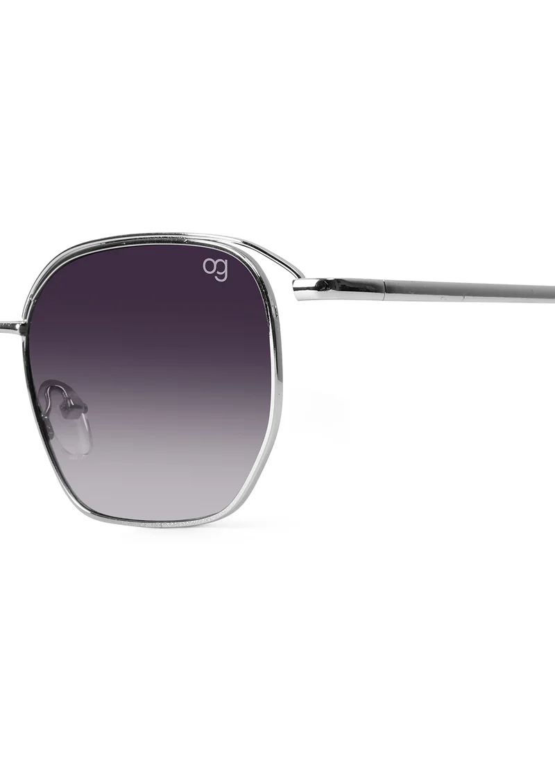 Woggles UV- Protected  Silver Hexagonal Sunglasses