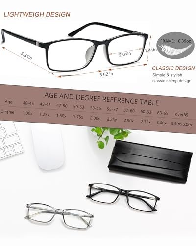 YTDBNS Reading Glasses for Women and Men, Rectangular Readers, Blue Light Blocking Computer Reading Glasses for Work and Daily Use - Image 2