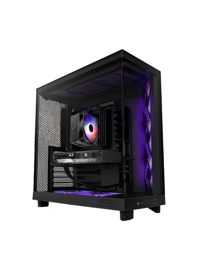 INFINIARC جهاز الكمبيوتر للألعاب INFINIARC Flow 5050 AMD – Ryzen 5 7600، RTX 5050 8GB GPU، 16GB DDR5 RAM، 1TB SSD، لوحة أم B650، صندوق NZXT H6 Flow، مبرد رقمي، 650W PSU، أسود - Image 1