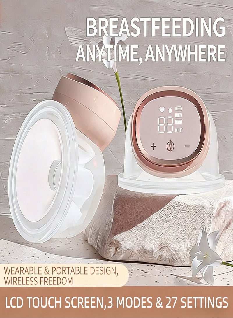 Hands Free Wearable Electric Breast Pump with LED Display, 9 Levels and 3 Modes Rechargeable with Massage Mode - Image 2
