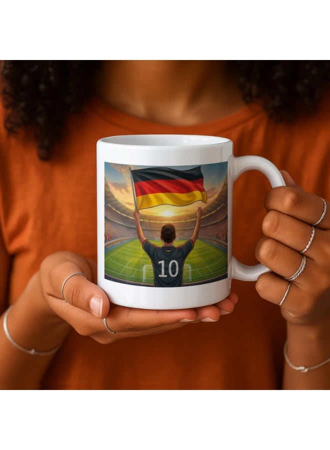RYN Germany Football Fan Ceramic Mug - Stadium Scene Soccer Supporter Gift - Image 1