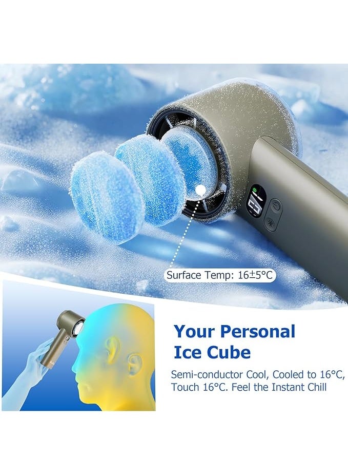 HandFan 5200mAh High Speed Handheld Turbo Fan, 13000 RPM Powerful Cooling Ice Fan, Portable Mini Fans Rechargeable, 1-100 Speeds Adjustable, for Summer Beach Travel Concerts, Gifts for Women - Image 2