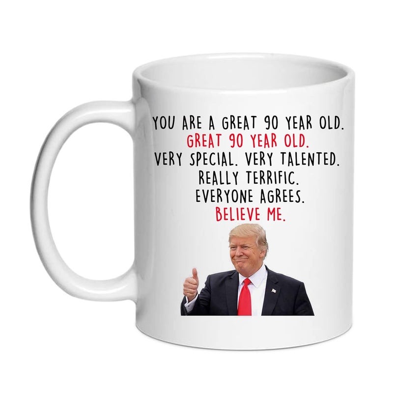 APSRA LS Donald Trump 90th Coffee Mugs 90th Birthday Gifts for Men Best 90 Year Old Birthday Gag Gift Ideas for Dad Brothers Friends Coworker BFF Husband Him 90 - Image 1