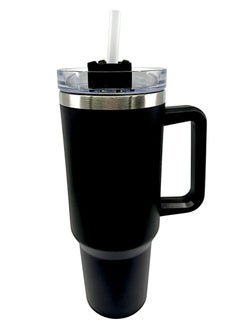 YOLO Hot and Cold Stainless Steel Flow State Vacuum Insulated Tumbler with Lid and Straw for Water, Iced Tea or Coffee, Smoothie, and More, Cream -Black, Size -40oz or 1.20Liters  - Image 1