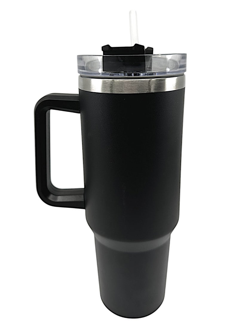 YOLO Hot and Cold Stainless Steel Flow State Vacuum Insulated Tumbler with Lid and Straw for Water, Iced Tea or Coffee, Smoothie, and More, Cream -Black, Size -40oz or 1.20Liters  - Image 2