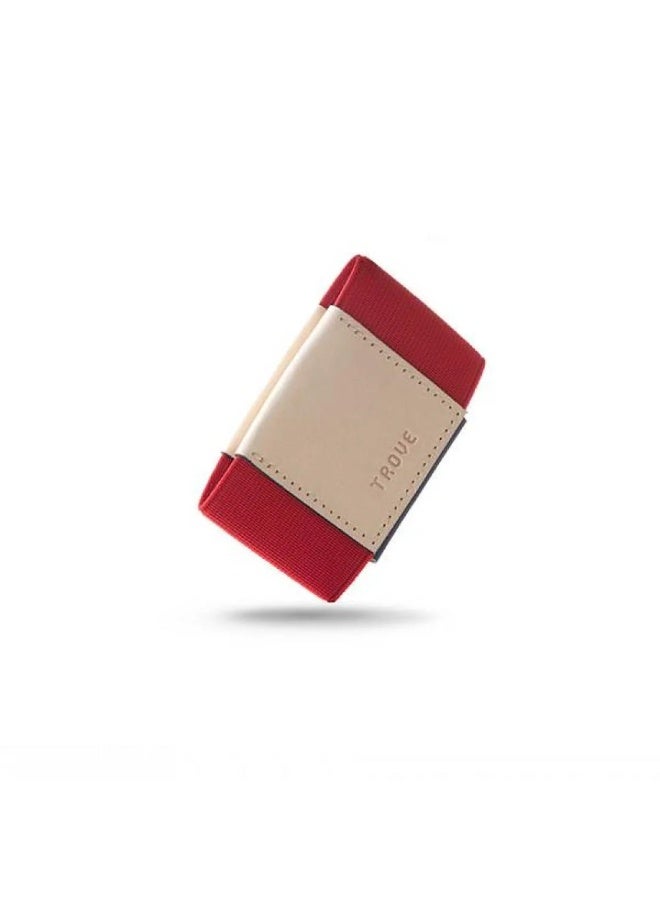 Trove A red and beige card wallet with a luxurious design from Trove. - Image 2