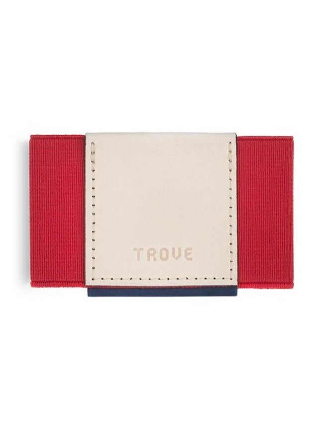 Trove A red and beige card wallet with a luxurious design from Trove. - Image 1