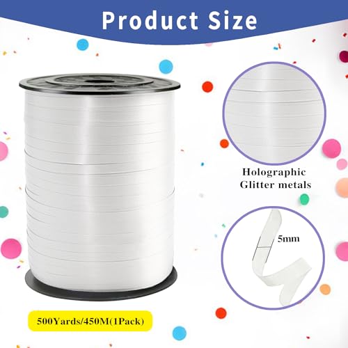 WFAUIBR 500 Yard Premium White Curling Ribbon for Gift Wrapping Balloon RibbonParty Birthday Wedding DecorationArt CraftsFlorist Flowe ﻿ - Image 5