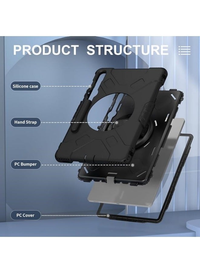 Case Compatible with Samsung Galaxy Tab S9 FE Plus 2023 12.4 inch (SM-X610/X616), Shockproof Case with Rotating Kickstand Hand Strap Pen Holder Shoulder Belt for Tab S9 FE+  - Image 2