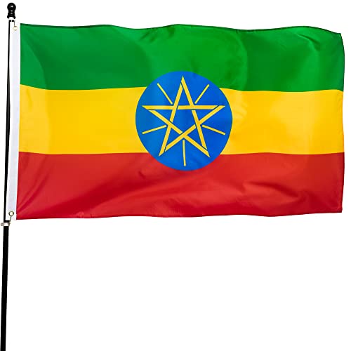 DANF FLAG DANF Ethiopia Flag 3ftx5ft Ethiopic Ethiopian National Flags Polyester with Brass Grommets 3x5 Foot Flag - Image 1