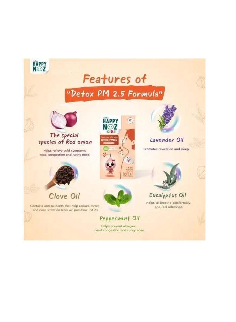 Happy Noz Detox PM2.5 Kids Sticker (Orange), Daily Protection from Dust & Air Pollution - 100% Organic Ingredients, 6 Patches - Image 4