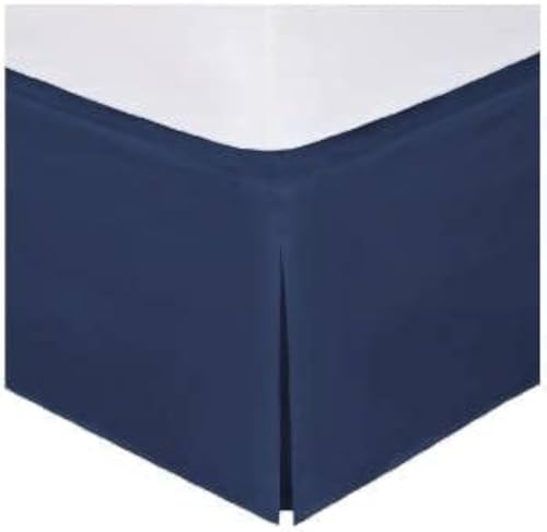 Fancy Linen Fancy Collection Full Size Easy Care Tailored Microfiber 14-inch Bed Skirt Solid Navy Blue New - Image 4