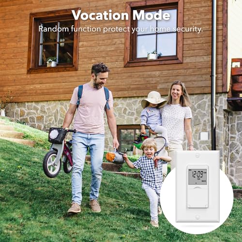 BN-LINK 7 Day Programmable in-Wall Timer Switch for Lights, Digital Light Switch Timer Indoor, Single Pole and 3 Way (Compatible with SPDT) Both Use, Neutral Wire Required, No Backlight, ETL Listed - Image 3