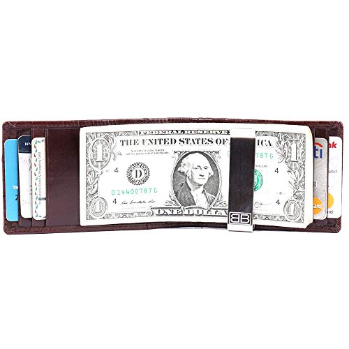Brooklyn Bridge Genuine Leather Money Clip Wallet for Men VT Brown – Premium Slim RFID Protected Wallet with Cash Clip & Multiple Card Slots, Stylish Front Pocket Design, Gift for Men - Image 2