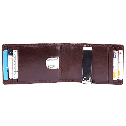 Brooklyn Bridge Genuine Leather Money Clip Wallet for Men VT Brown – Premium Slim RFID Protected Wallet with Cash Clip & Multiple Card Slots, Stylish Front Pocket Design, Gift for Men - Image 3