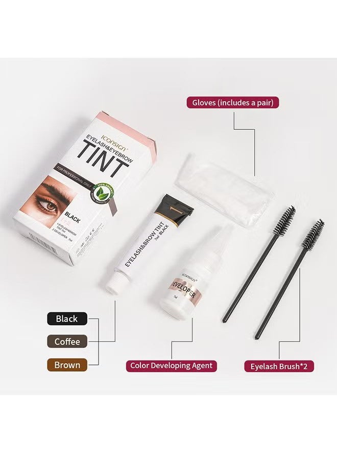 إيكونساين طقم صبغ صبغة الحواجب للرمش ، رمش وحواجب 2 في 1 ، كريم صبغ الحواجب شبه الدائم 7 مل - قهوة - Image 5