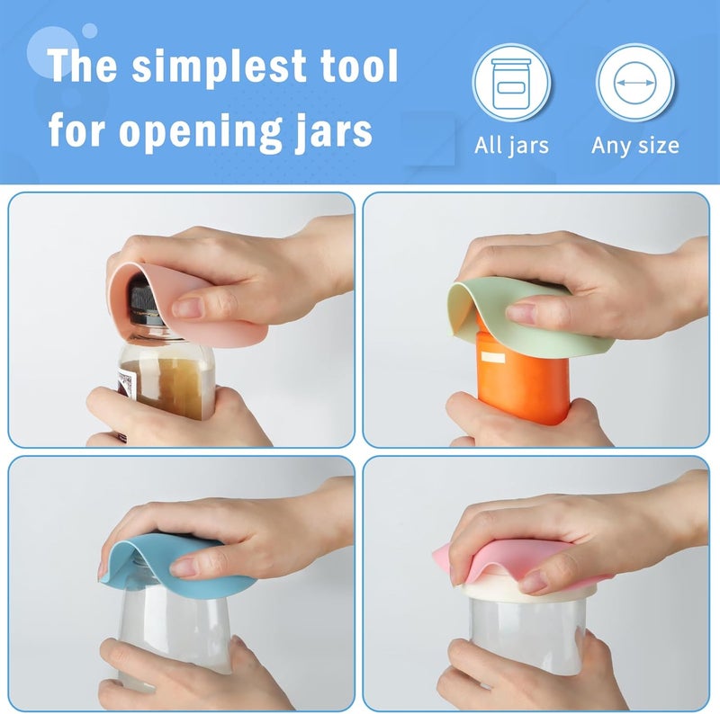 Aixoom Rubber Jar Opener Pads Set of 4, Round Heat-insulated Non-Slip Gripper Pads for Jars, Kitchen Tool for Easy Opening (Circle, Light Color) - Image 3