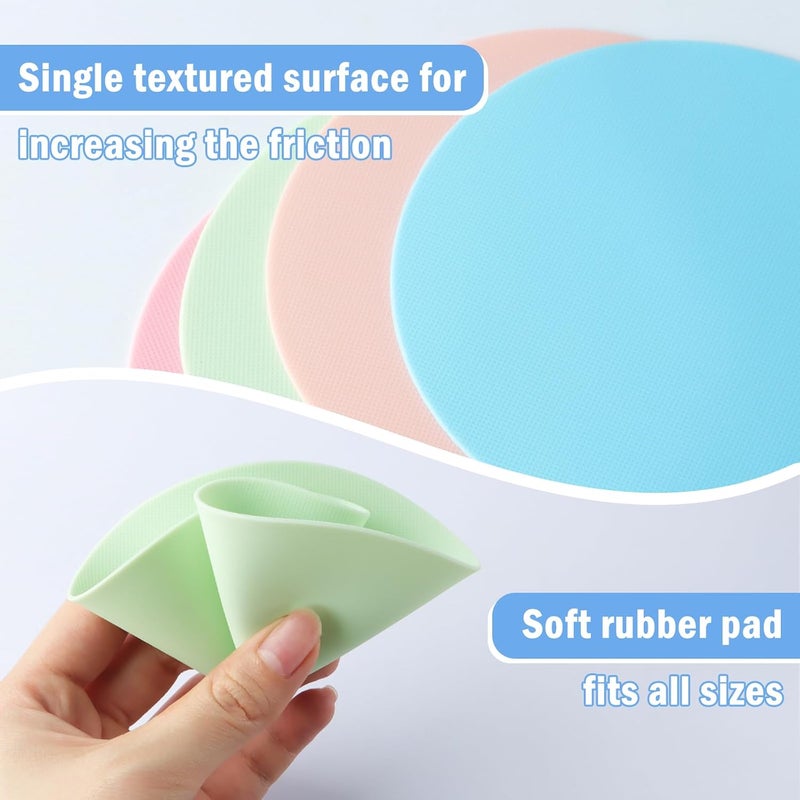 Aixoom Rubber Jar Opener Pads Set of 4, Round Heat-insulated Non-Slip Gripper Pads for Jars, Kitchen Tool for Easy Opening (Circle, Light Color) - Image 4