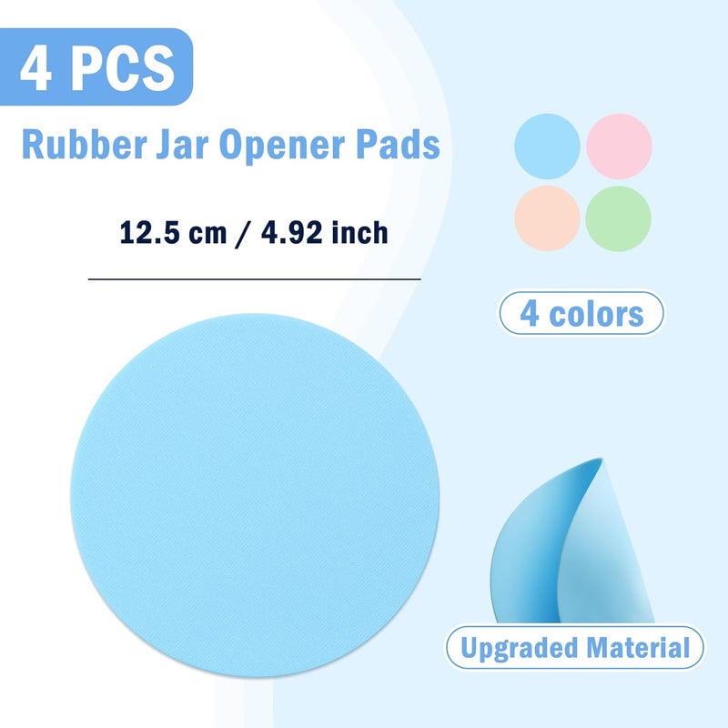 Aixoom Rubber Jar Opener Pads Set of 4, Round Heat-insulated Non-Slip Gripper Pads for Jars, Kitchen Tool for Easy Opening (Circle, Light Color) - Image 2