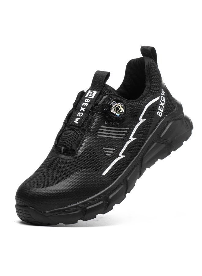 بیکسو أحذية BEXOW للسلامة الفاخرة ذات مقدمة فولاذية خفيفة الوزن ومقاومة للانزلاق وجيدة التهوية للعمل مع نعل أوسط من مادة كيفلر مضادة للكسر ومقاومة للثقب أحذية صناعية مريحة للرجال والنساء - Image 1