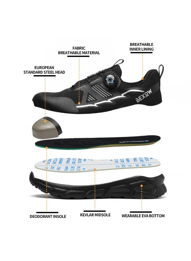 BEXOW Premium Safety Shoes Steel Toe Lightweight Slip Resistant Breathable Work Sneakers with Kevlar Midsole Anti-Smashing Puncture Proof Comfortable Industrial Footwear for Men and Women - Image 3