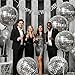 KatchOn Disco Party Decorations Set Big Pack of 8 4D Disco Ball Balloons with Black and Silver Fringe Backdrop for Birthday Decorations Foil Streamers Balloons for Graduation Photo Background - Image 4
