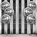 KatchOn Disco Party Decorations Set Big Pack of 8 4D Disco Ball Balloons with Black and Silver Fringe Backdrop for Birthday Decorations Foil Streamers Balloons for Graduation Photo Background - Image 2