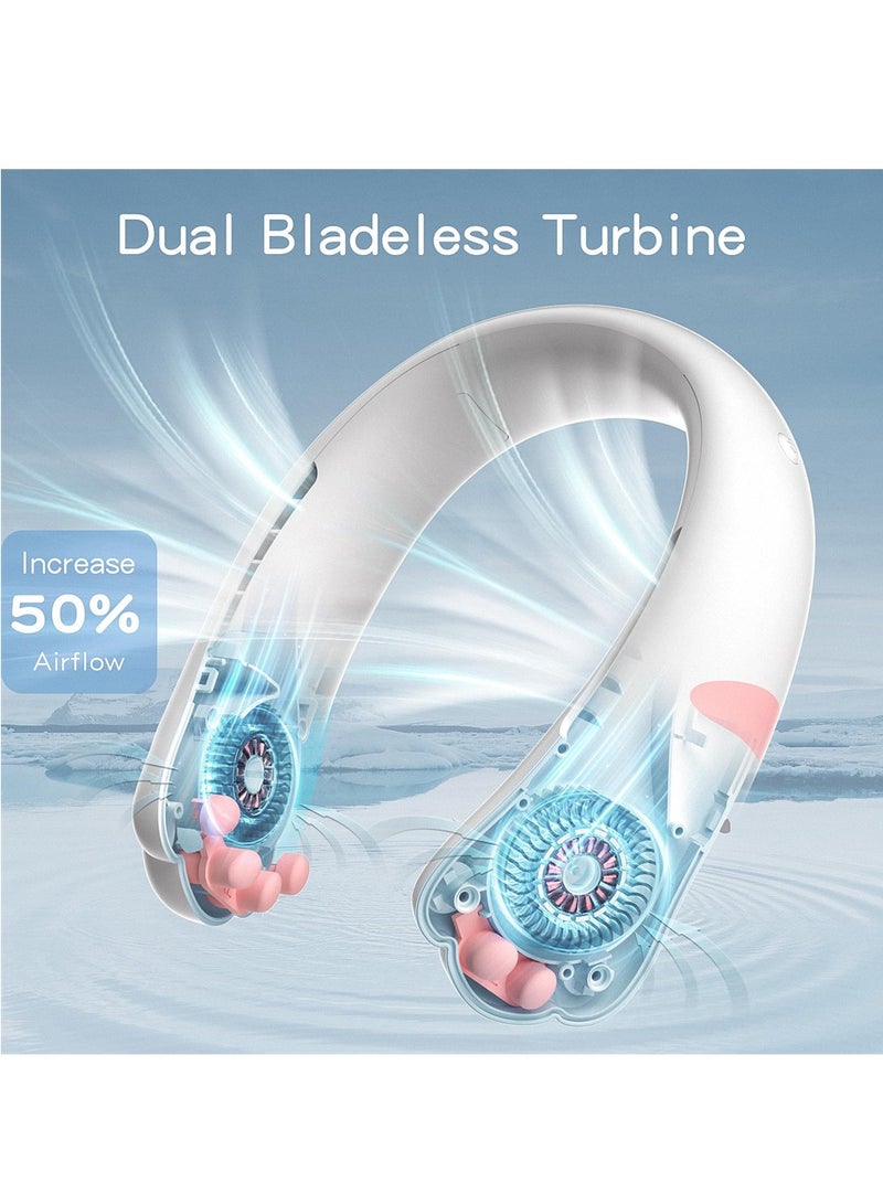 SYOSI Portable Neck Fan, Hands Free Bladeless Fan, Adorable Wearable Fans 2400mAh Battery USB-C Rechargeable, Ultra Quiet Personal Cooling Fan, 3 Speeds Change Fan for Office, Travel, Outdoor - Image 5