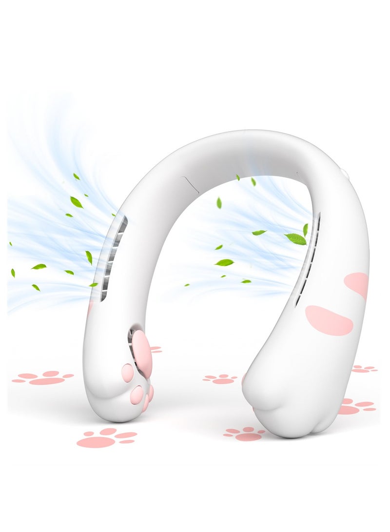 SYOSI Portable Neck Fan, Hands Free Bladeless Fan, Adorable Wearable Fans 2400mAh Battery USB-C Rechargeable, Ultra Quiet Personal Cooling Fan, 3 Speeds Change Fan for Office, Travel, Outdoor - Image 1