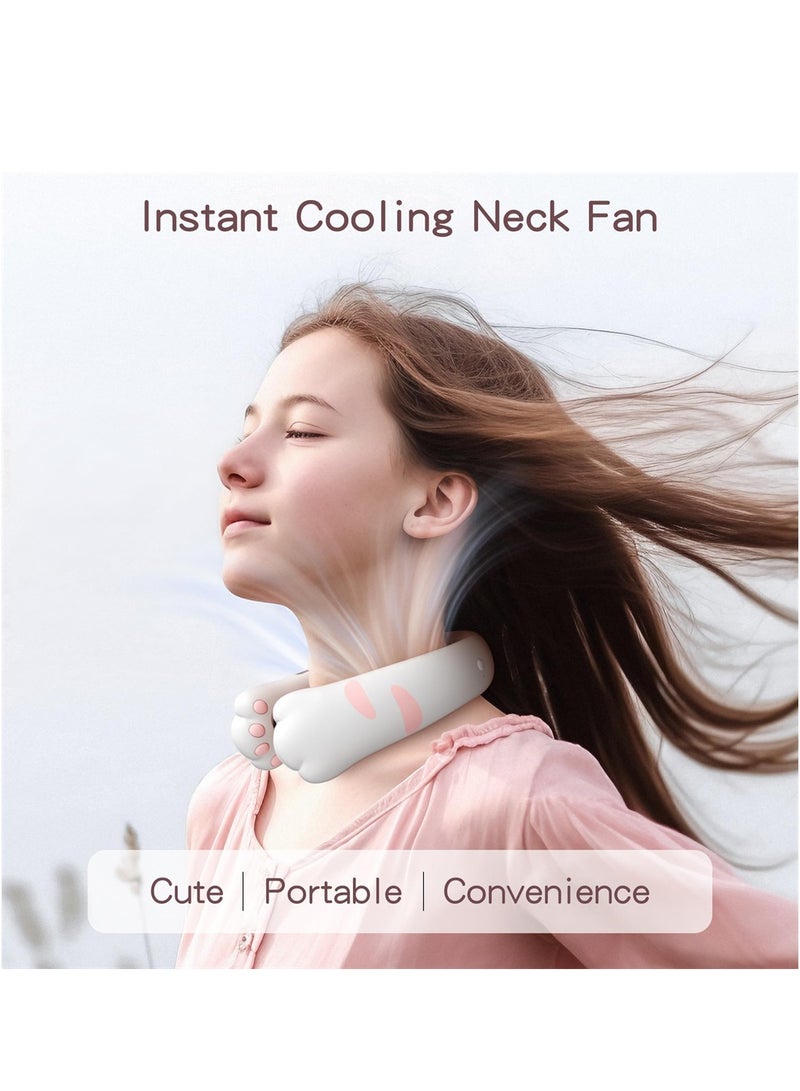 SYOSI Portable Neck Fan, Hands Free Bladeless Fan, Adorable Wearable Fans 2400mAh Battery USB-C Rechargeable, Ultra Quiet Personal Cooling Fan, 3 Speeds Change Fan for Office, Travel, Outdoor - Image 3