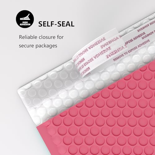 oceanite 8.5 x 11 Inch Bubble Mailer 40 Pack, Waterproof Padded Envelopes with Strong Self-Seal Adhesive, Cushioning Shipping Bags with Bright Color for Small Business - Pink - Image 4