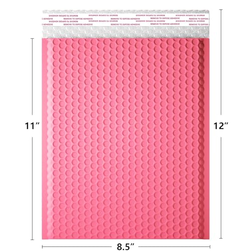 oceanite 8.5 x 11 Inch Bubble Mailer 40 Pack, Waterproof Padded Envelopes with Strong Self-Seal Adhesive, Cushioning Shipping Bags with Bright Color for Small Business - Pink - Image 2