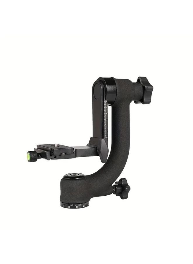 Black 360 Panoramic Gimbal Tripod Head Aluminum Alloy Stabilizer With Quick Release Plate - Image 5