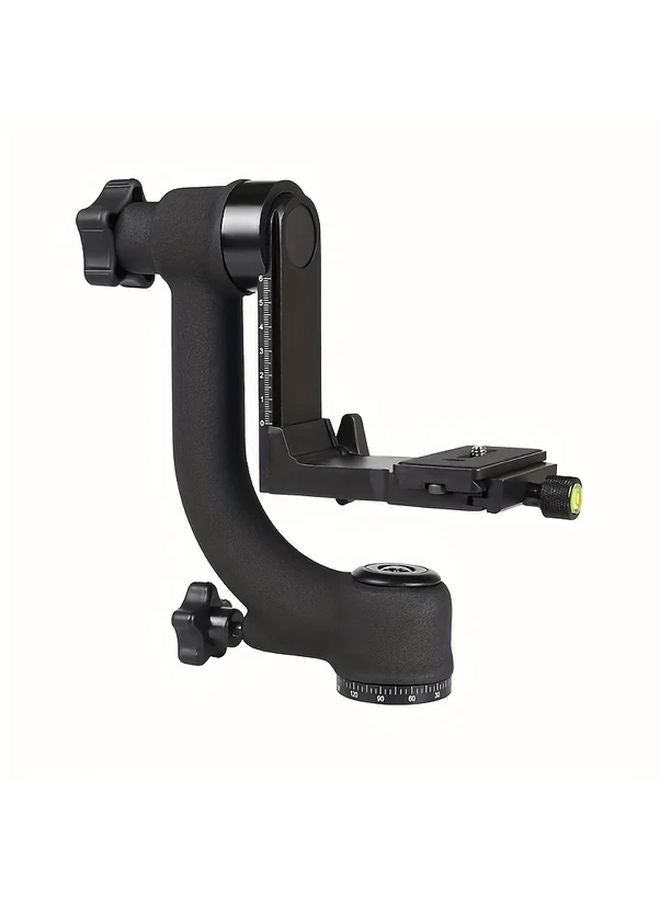 Black 360 Panoramic Gimbal Tripod Head Aluminum Alloy Stabilizer With Quick Release Plate - Image 2