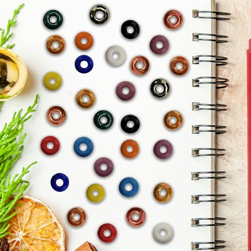 INDIKONB 1200 Ceramic Flat Disc Stone Beads - 16 Colors, Decorative Stones And Items Ideal For Crafts And Diy,Multi - Image 3